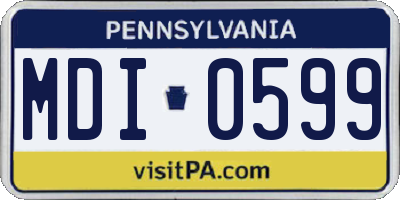 PA license plate MDI0599