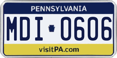 PA license plate MDI0606