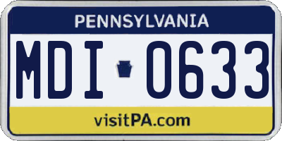 PA license plate MDI0633