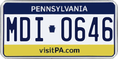 PA license plate MDI0646