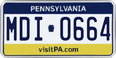 PA license plate MDI0664