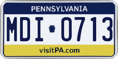 PA license plate MDI0713