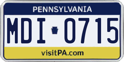 PA license plate MDI0715