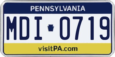 PA license plate MDI0719