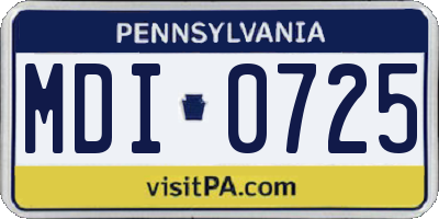 PA license plate MDI0725