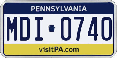 PA license plate MDI0740