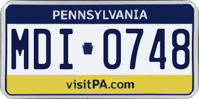 PA license plate MDI0748