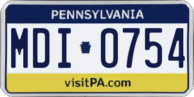 PA license plate MDI0754