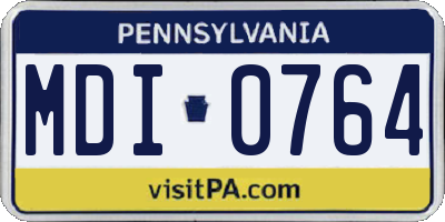 PA license plate MDI0764