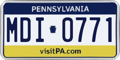 PA license plate MDI0771