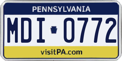 PA license plate MDI0772