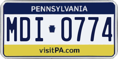 PA license plate MDI0774