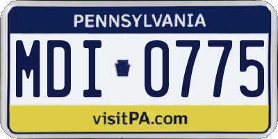 PA license plate MDI0775