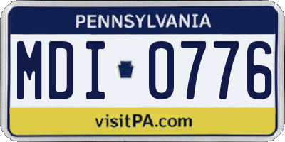 PA license plate MDI0776