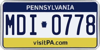 PA license plate MDI0778
