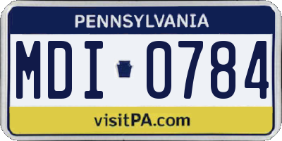 PA license plate MDI0784