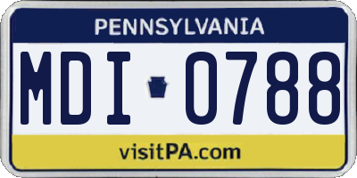 PA license plate MDI0788