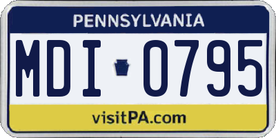PA license plate MDI0795