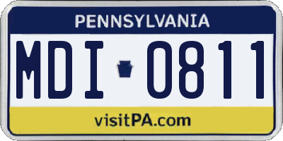 PA license plate MDI0811