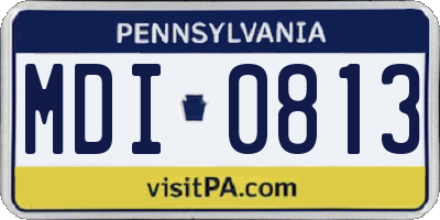 PA license plate MDI0813