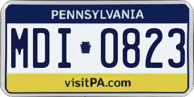 PA license plate MDI0823