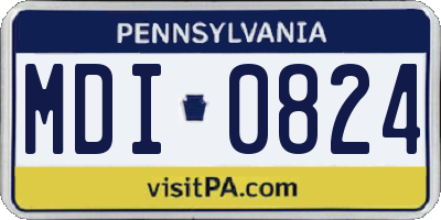 PA license plate MDI0824