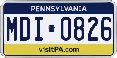 PA license plate MDI0826