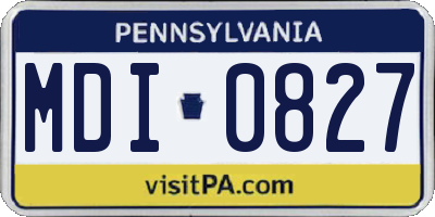 PA license plate MDI0827