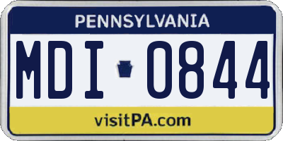 PA license plate MDI0844