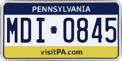 PA license plate MDI0845