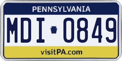 PA license plate MDI0849