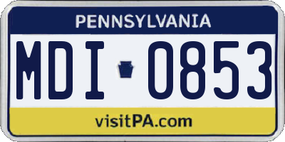 PA license plate MDI0853
