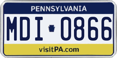 PA license plate MDI0866