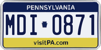 PA license plate MDI0871