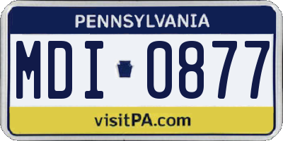 PA license plate MDI0877