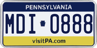 PA license plate MDI0888