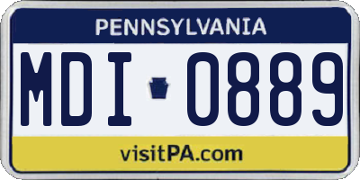 PA license plate MDI0889