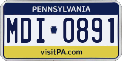 PA license plate MDI0891