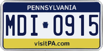 PA license plate MDI0915