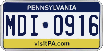 PA license plate MDI0916
