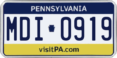 PA license plate MDI0919