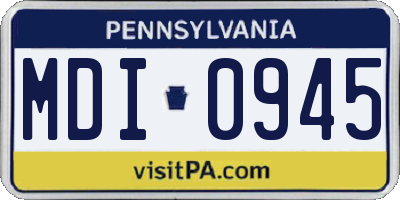 PA license plate MDI0945