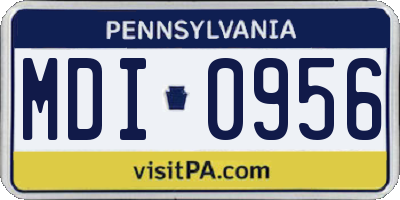 PA license plate MDI0956