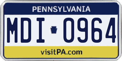 PA license plate MDI0964
