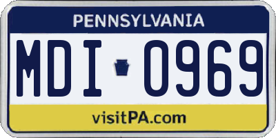 PA license plate MDI0969