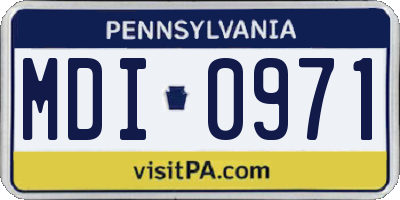 PA license plate MDI0971