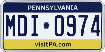 PA license plate MDI0974