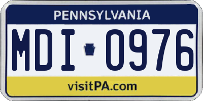 PA license plate MDI0976