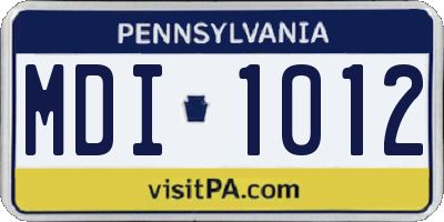 PA license plate MDI1012