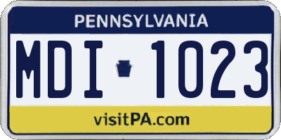 PA license plate MDI1023